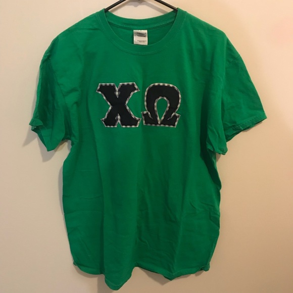 chi omega Tops - Chi Omega Stitched Letter Shirt